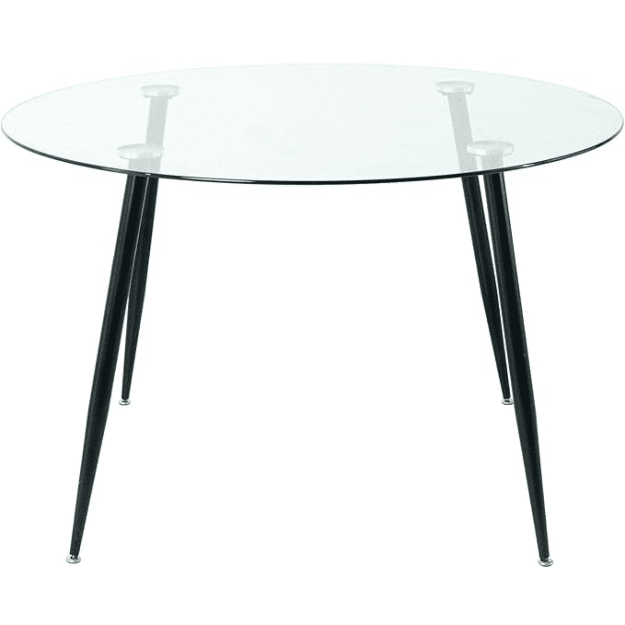 Oh! Mi Hogar ® - Mesa Lyon Redonda De Vidrio Base Negro 100cm