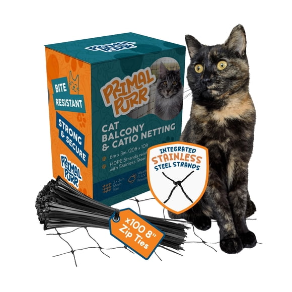 Malla para Gatos PRIMAL PURR 6 m x 3 m Resistente a Mordeduras