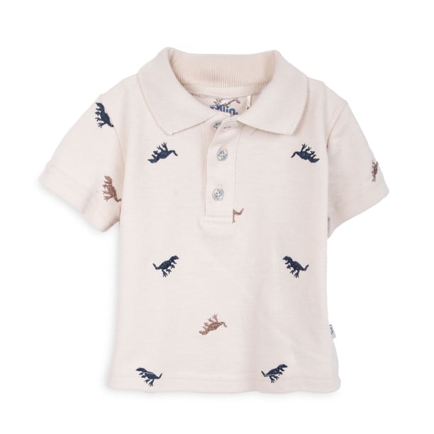 Polera Bebé Niño Cuello Piqué Bordado Dino Arena Pillin