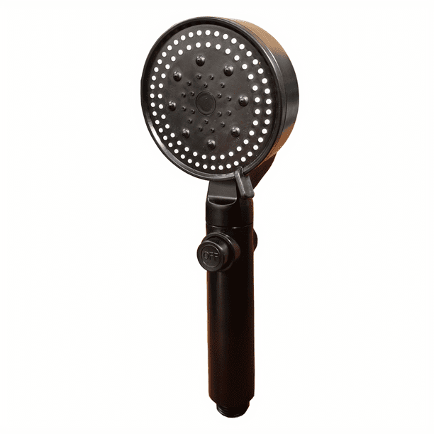 1pc Shower Head, 5 Modes, Water Saving Adjustable High Pressure Shower Head, One-Key Stop Water Massage Eco Shower Head For Bathroom Accessories (Black)