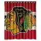 thumbnail image 1 of Cortina de ducha con diseño de los Chicago Blackhawks, con ganchos, tamaño 66 x 72 pulgadas, 1 of 3