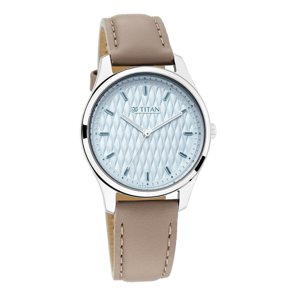 Reloj Titan 2639sl05 Con Esfera Azul Y Correa De Cuero De 33 Mm