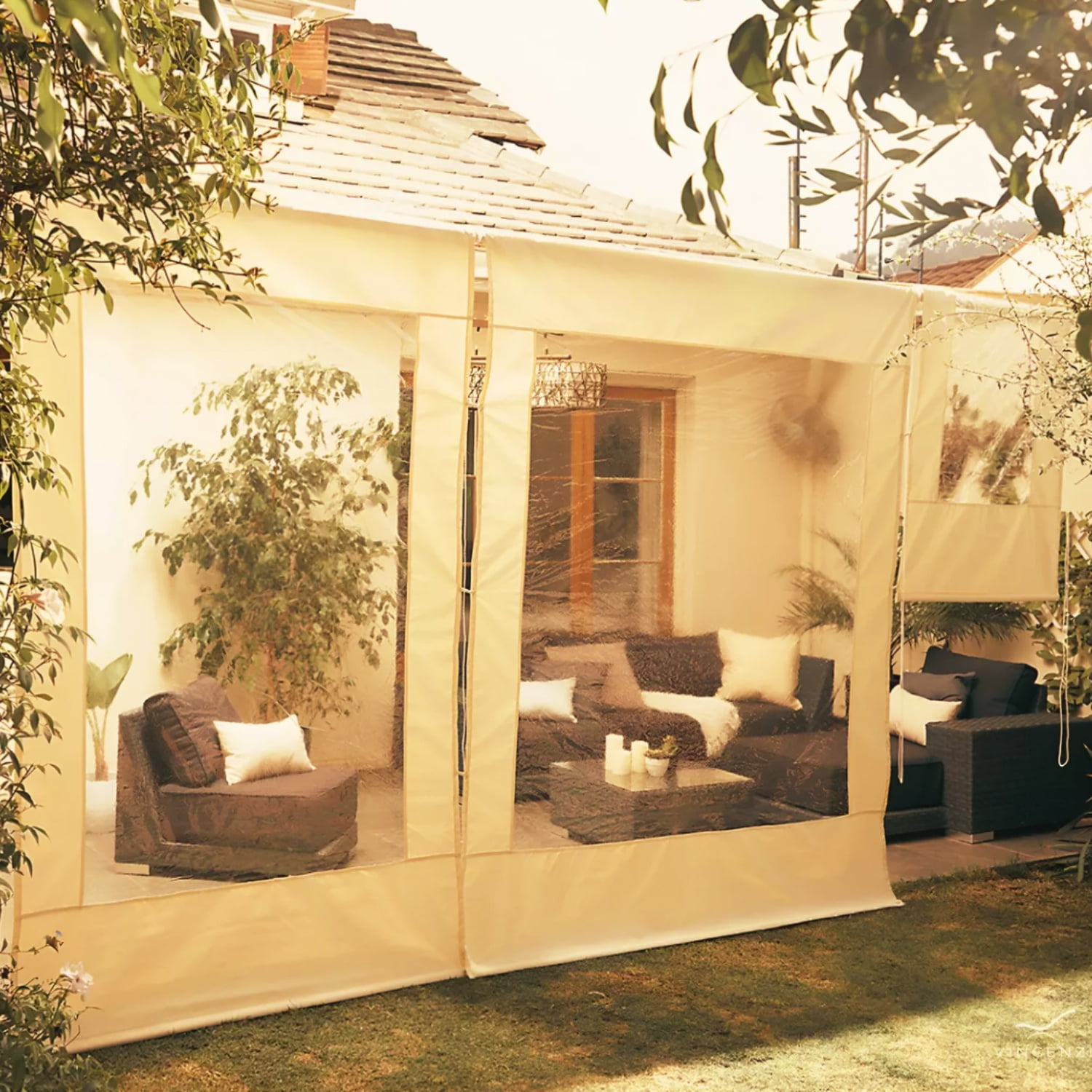 Vincenzi - Cortina Roller Cierre De Terraza Beige 150x250cm