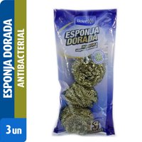 Esponja Dorada Antibacterial Bolsa 3 Un Lider