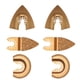 thumbnail image 1 of 6 piezas universales hojas de sierra oscilantes de carburo, hojas multiherramienta mixtas Kit de dedo triangular semicírculo para masonería de hormigón de mortero de azulejos, 1 of 3