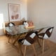 thumbnail image 1 of Comedor Mesa Xinia 130x80 + 4 Silla Patchwork Da Vinci Ecocuero Café, 1 of 4