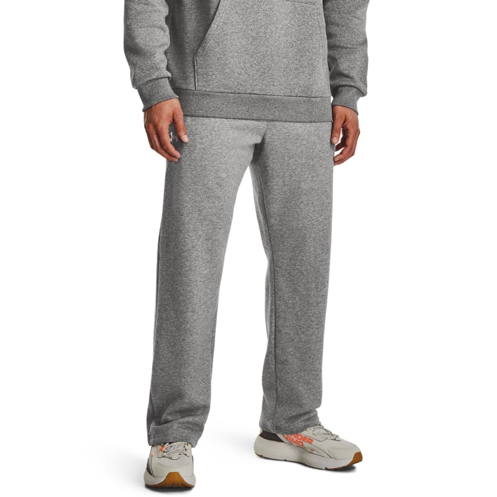 Pantalones Under Armour Rival Fleece Para Hombre, Talla Xl, Gris/blanco