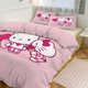 thumbnail image 1 of Cartoon Hello Kitty Comforter Balloon 3-Piece Bed Sheets Warm Kawaii Bedding Set Cute Soft Bedclothes for Boys Girls Kids Twin, 1 of 5