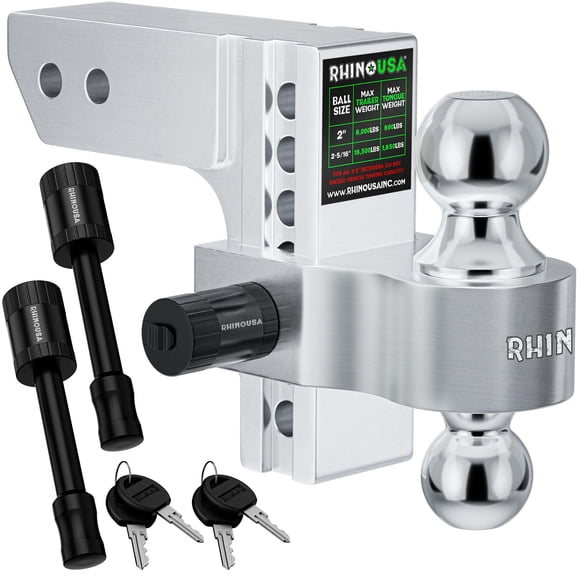 Receptor ajustable Trailer Hitch Rhino USA de 2.5 pulgadas