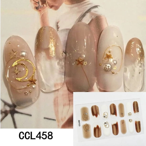 Self Adhesive Full Cover Nail Decals Nail Art Polish Stickers False Nail Decals Manicure Stickers For Girls Women