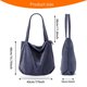 thumbnail image 2 of Bolso de mano de pana para mujer, informal, con cremallera, de gran capacidad y bolsillos., 2 of 5