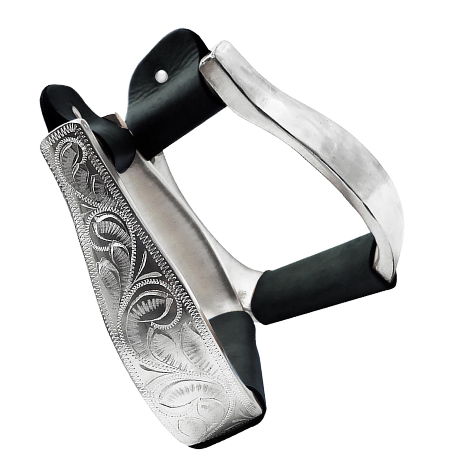 Magideal - Estribos Para Montura De Caballo, Suministros De Reparación De Estilo Retro, Cómodo Sillín De Protección De Conducción Para Deportes Ecuestres, 2 Uds. Negro