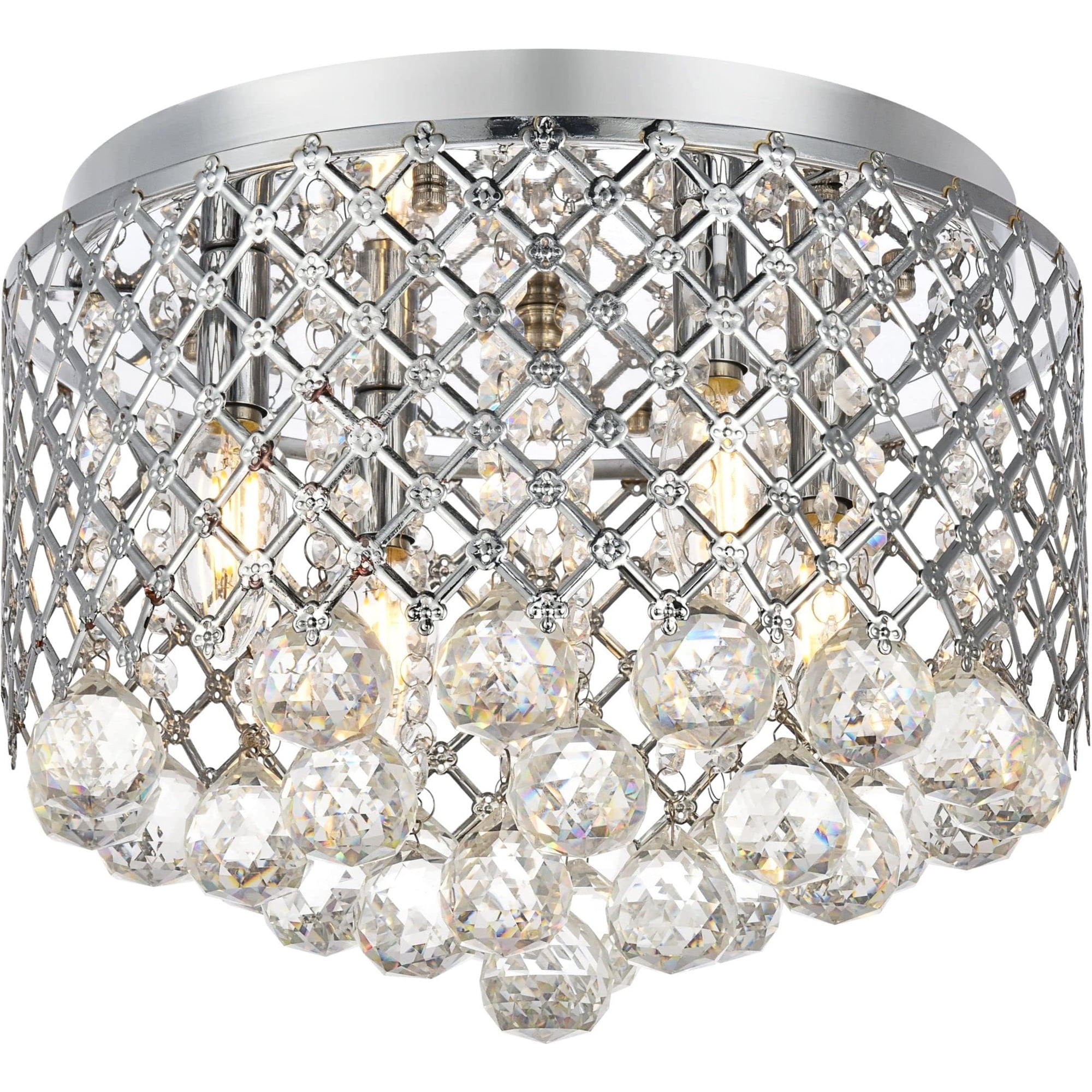 Lámpara De Techo Empotrada Elegant Lighting Tully 4 Luces Cromo 24x34 Cm