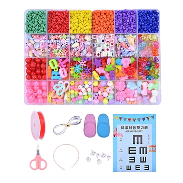 Alambre elástico suelto de de colores con tijeras, de ojos, cuadradas para suministros de artesanía, fabricación de joyas, Estilo A