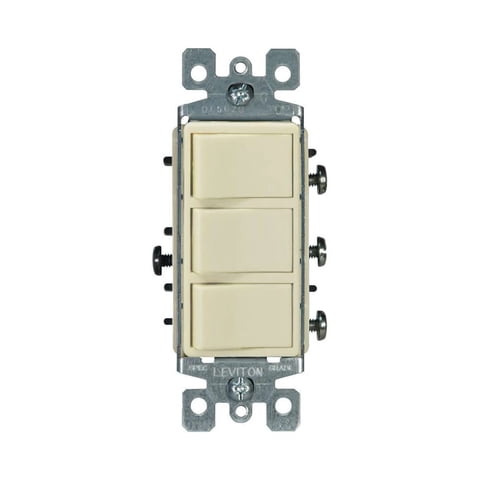 Interruptor Combinado Leviton Decora 15A, Unipolar, Marfil, Paquete De 1