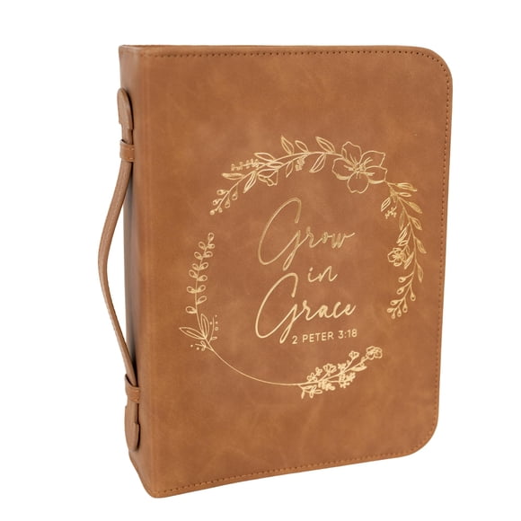 Funda para Biblia LANDORA & LEAF Grande Marrón Dorado con Cremallera