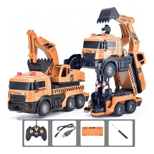 Genérico - Auto A Control Remoto Transformer Robot Excavadora Camion