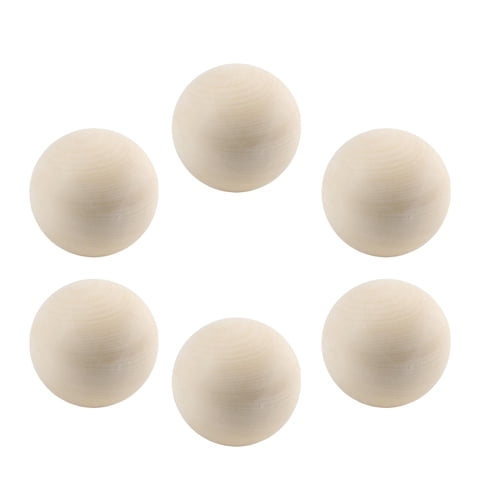 Bothyi - 6 Bolas De Madera Sin Terminar, Suministros Para Manualidades, Diámetro 4,5 Cm, Esferas De Madera
