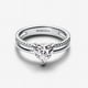 thumbnail image 2 of Anillo Doble Banda Corazón Plata, 2 of 4