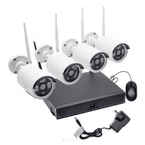 Genérico - Sistema De Televigilancia Dvr 04 Cámaras Wifi (Inalámbrica) Fhd + Disco Duro 1Tb
