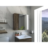 Tuhome - Botiquin 2 Puertas Y Espejo Sines 60X60X14,9 Cm Coñac