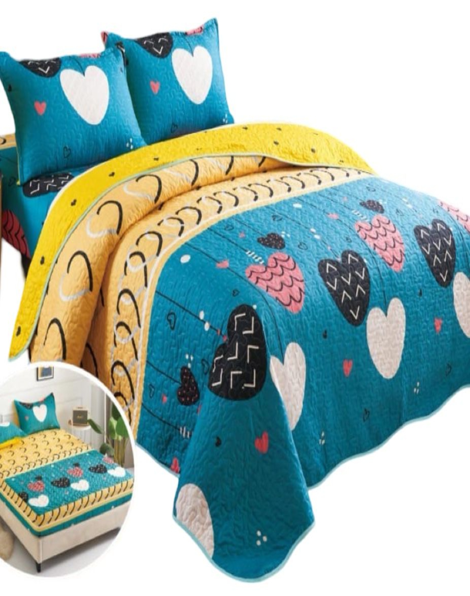 Todo Para El Hogar - Cubrecama Quilt 5 Piezas Con Juego De Sábanas