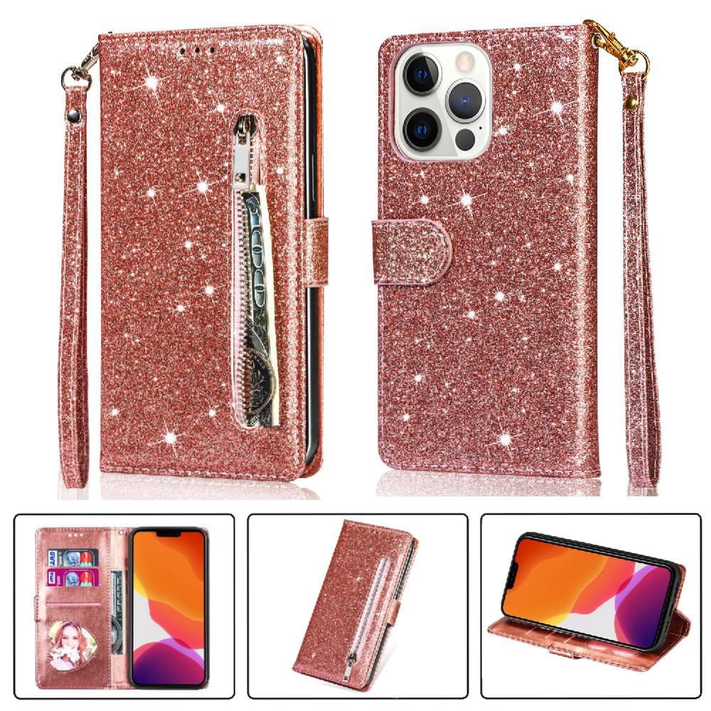 Foxdock - Funda Para Elegante Funda Iphone 13 Pro Max Glitter Con Cremallera-ideal Para El Uso Diario