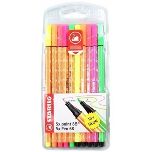 Stabilo - Pack Mixto 5 Rotuladores Point 88 Y 5 Rotuladores Pen 68