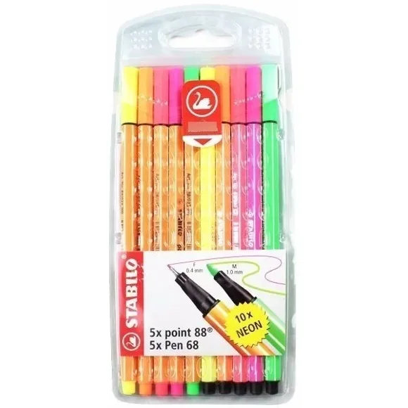 Pack Mixto 5 Rotuladores Point 88 Y 5 Rotuladores Pen 68