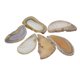 thumbnail image 1 of 6 piezas de ágata natural pulida cristal de cuarzo rebanada colgante crudo gris, 1 of 5