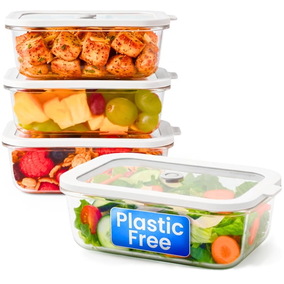 Ziruma Contenedores de Alimentos 4‑Pack 600 ml Herméticos Gris