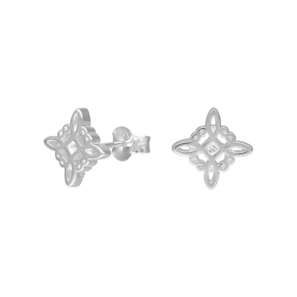 Fershop - Aros De Plata 925 Nudo De Brujas 10 Mm