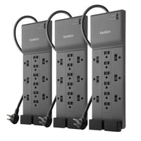 Cable Belkin Power Strip De 12 Salidas, 8 Pies, 3,940 Julios, Paquete De 3