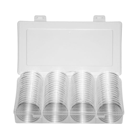 60 Cápsulas Para Monedas De 40 Mm Con Estuche De Almacenamiento, Caja Protectora Redonda Para Monedas