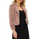 thumbnail image 4 of INSPIRE CHIC Abrigo de Piel para Mujer Moda Invierno Chaqueta Abierta Recortada Solapa Manga Larga Abrigo de Piel Sintética Esponjoso S Rosa Empolvado, 4 of 6