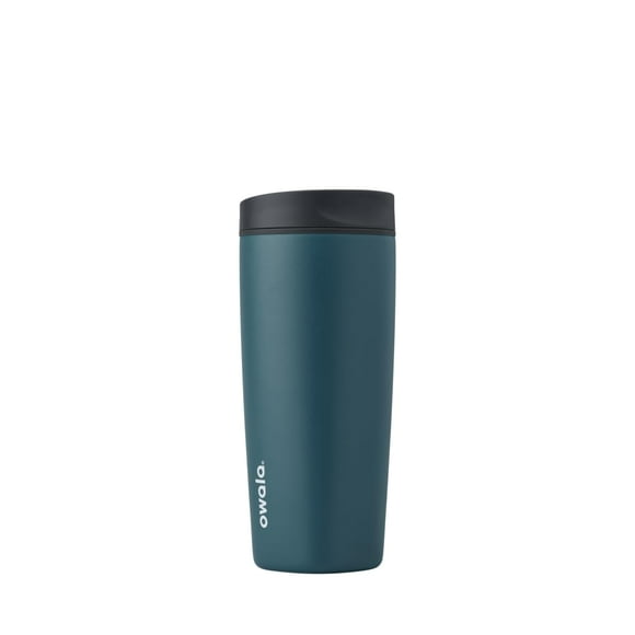Vaso de café Owala SmoothSip Slider, aislante, 600 ml, gris y azul
