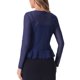 thumbnail image 3 of INSPIRE CHIC Bolero de Malla con Volantes de Manga Larga para Mujer, Casual con Lazo, Talla M, Azul Oscuro, 3 of 6
