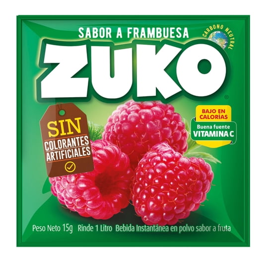 Refresco Sabor Frambuesa Sobre 15 g Zuko