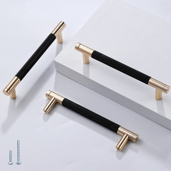Tiradores Para Gabinete De 5 Pulgadas Dorado Y Negro Aluminio