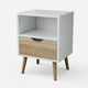 thumbnail image 1 of Velador Top Living Tromso Con Cajón Blanco y Madera, 1 of 10