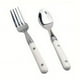 thumbnail image 1 of 2pcs Toddler Utensils Set, Stainless Steel Baby Forks And Spoons, Metal Child Safe Flatware With Easy-Grip Handles, Silverware Children's Flatware For Juniors, Toddlers, Preschoolers, School Age Child, 1 of 4
