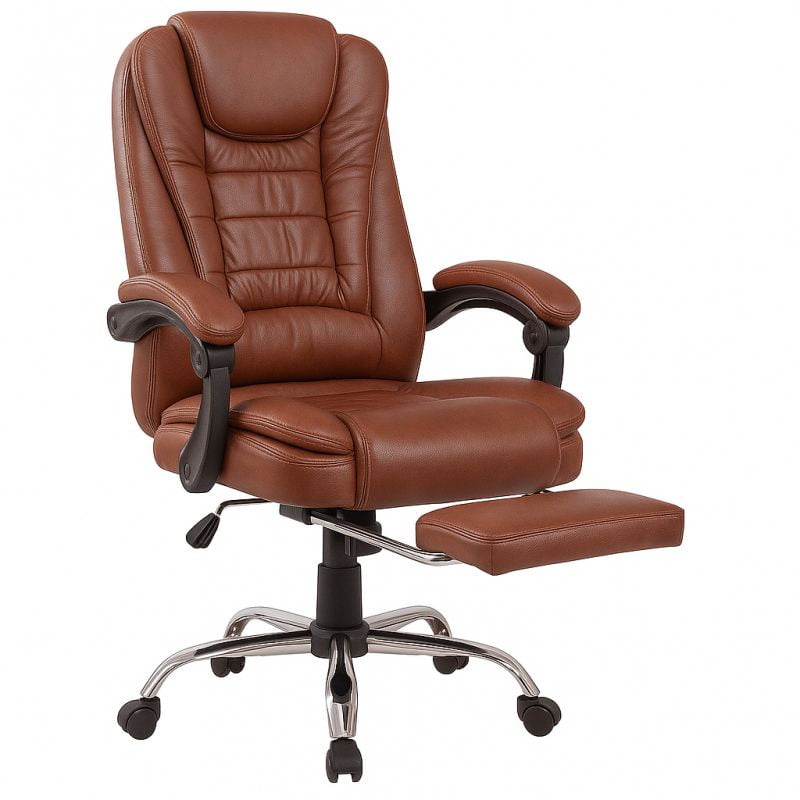 Nevi Express - Silla Oficina Ejecutiva Escritorio Giratoria Doble Masaje Color Café