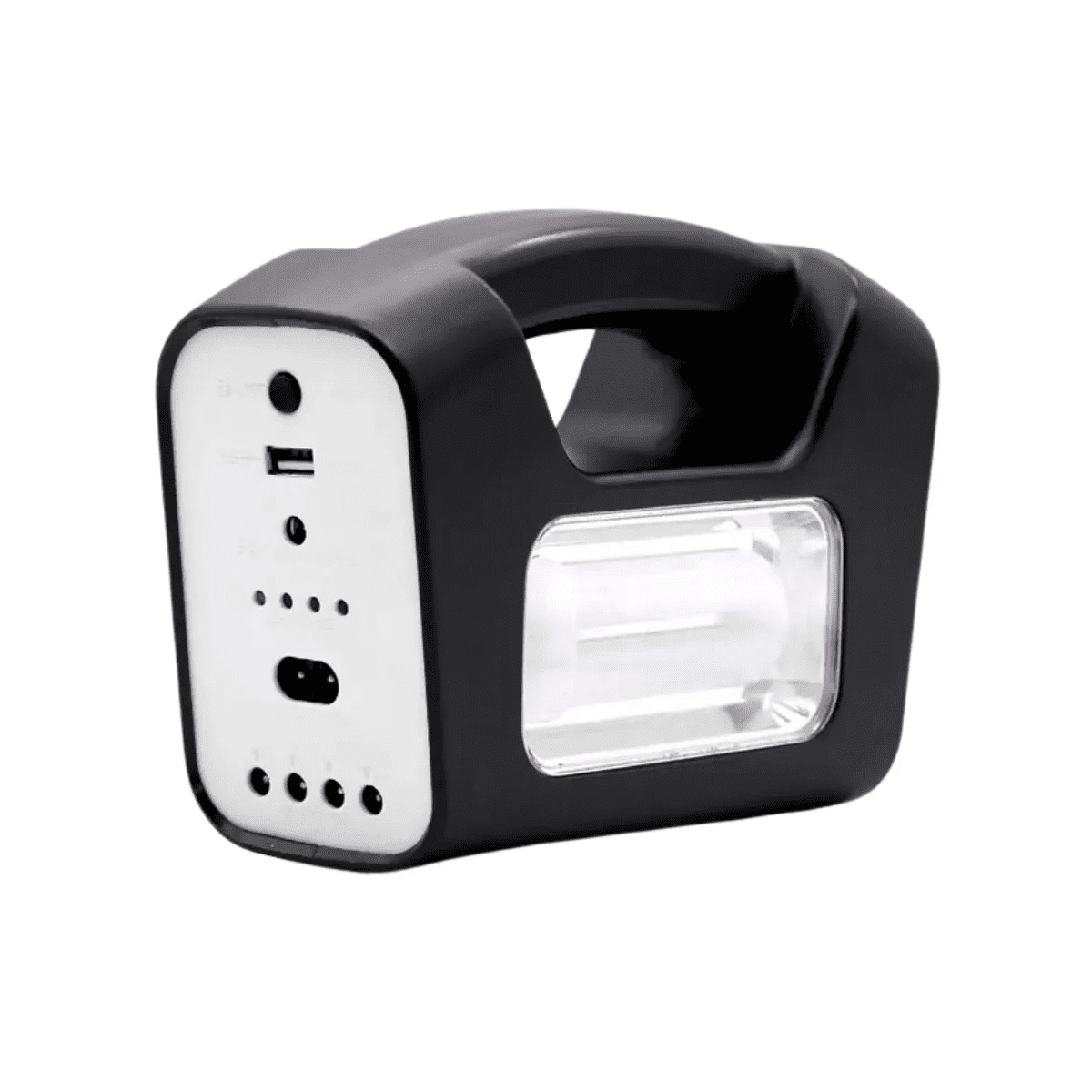 Genérico - Kit Emergencia Solar Panel Camping Linterna Led Ampolletas Blanco Negro