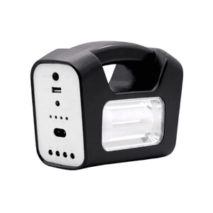 Genérico - Kit Emergencia Solar Panel Camping Linterna Led Ampolletas Blanco Negro