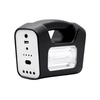 Genérico - Kit Emergencia Solar Panel Camping Linterna Led Ampolletas Blanco Negro