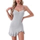 thumbnail image 1 of INSPIRE CHIC Camisones de Mujer Ropa de Dormir de Punto Camisón Lencería Babydoll con Dobladillo Asimétrico Escote en V Camisola XS Gris, 1 of 6