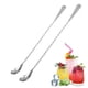 thumbnail image 1 of 2 cucharas mezcladoras de cóctel de acero inoxidable con mango largo para enfriar y mezclar bebidas., 1 of 7
