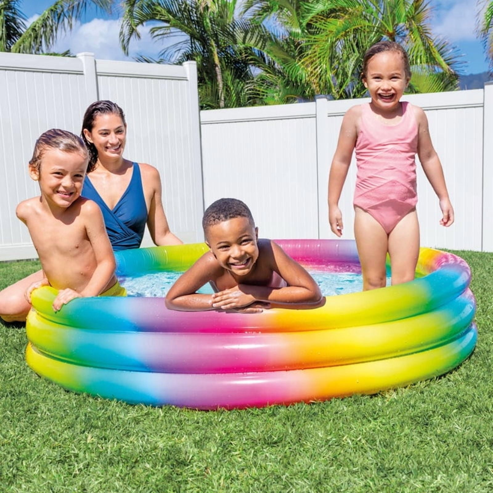 Piscina Inflables Intex De 3 Aros Con Puntos De Colores 168 × 38, 581 L