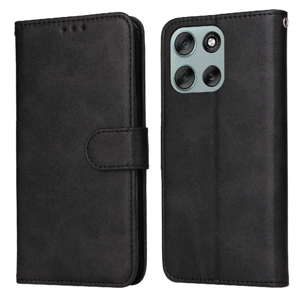 Funda Billetera para Motorola Moto G56 con Porta Tarjetas y Soporte Ajustable Negro