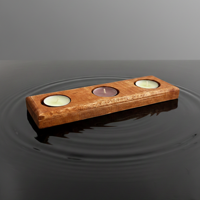 Timi - Portavelas De Madera Triple + Pack 6 Velas Surtidas